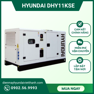 Máy phát điện 10KVA/8KW 3 pha chạy dầu. Hyundai DHY11KSE